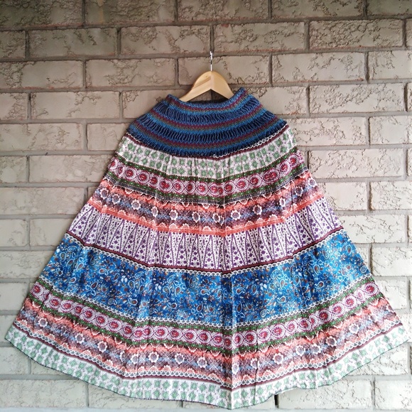 Petite cotton printed long skirt with high waist - Picture 3 of 3